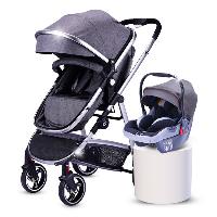 EN1888 Certificate Multi-color Optional Linen Canopy Fabric Aluminum Alloy Baby Stroller with Car Seat (SF-S0808B Pro)