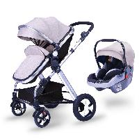 EN1888 Certificate Multi-color Optional Linen Canopy Fabric Aluminum Alloy 3 in 1 Baby Stroller with Car Seat (SF-S0808A Pro)